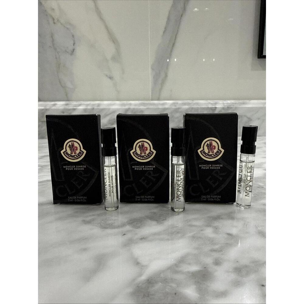 3x Moncler Sunrise Pour Femme EDP Perfume Sample Spray 2 ml / 0.06 oz New in Box